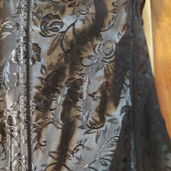 Vintage Frederick's Of Hollywood Black Brocade Lace-Up Corset - Picture 3 of 7
